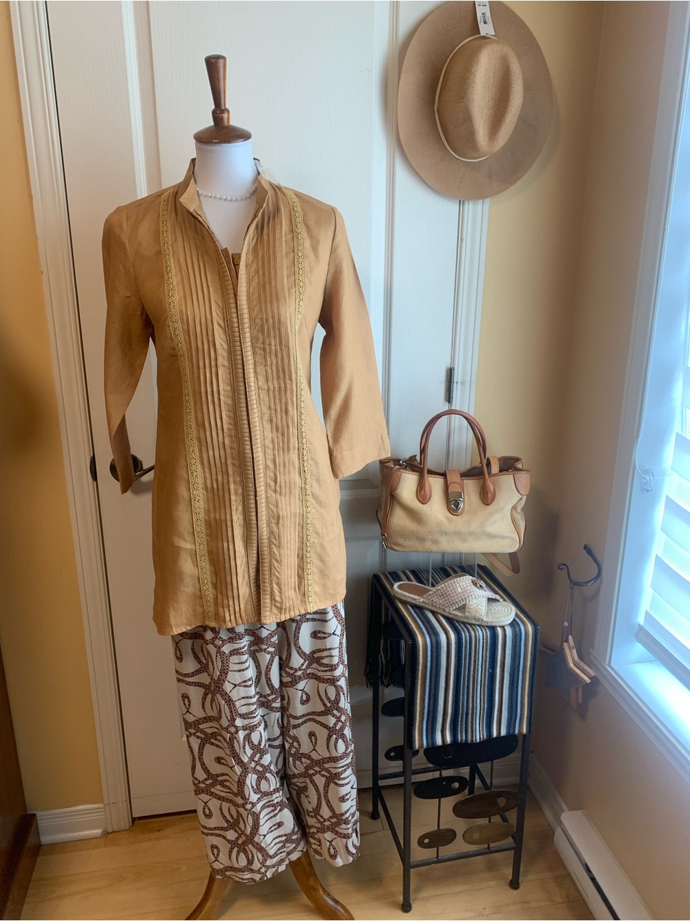 Tan /camel thick  linen Tunic  Nwot